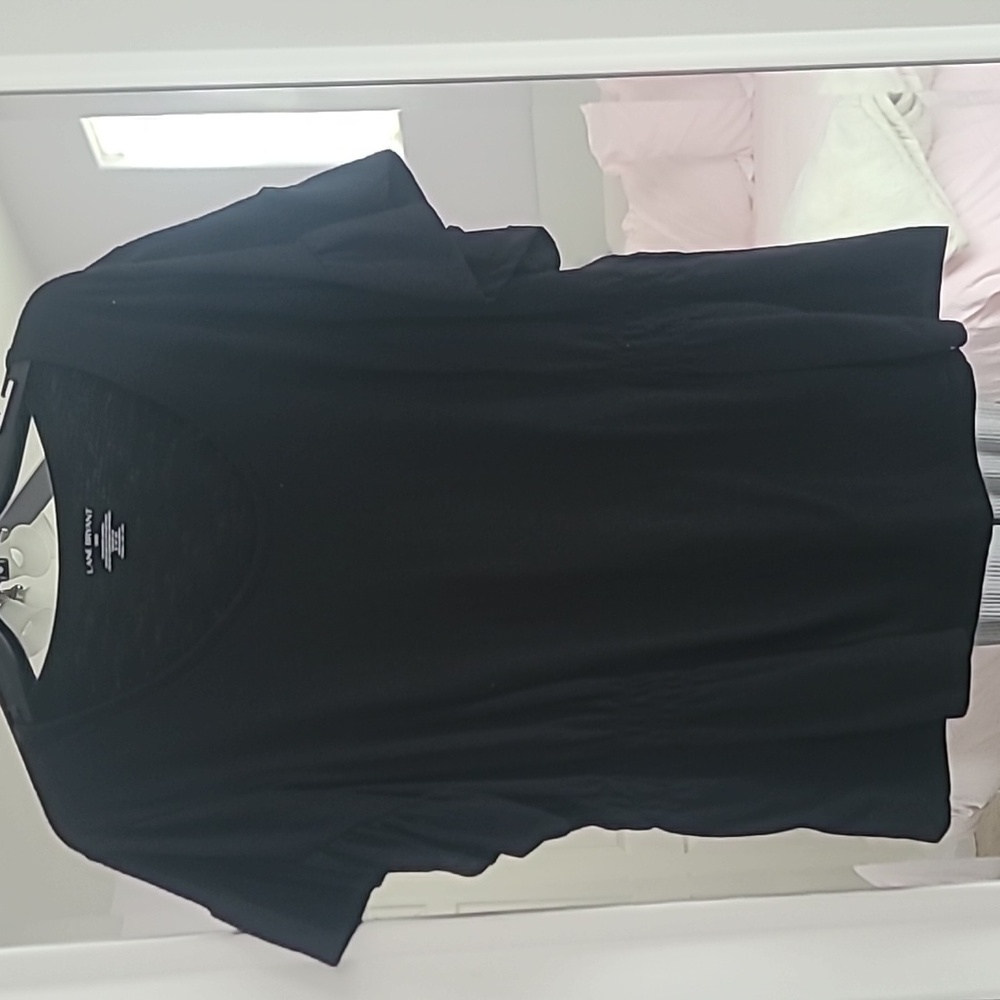 Lane Bryant short sleeve black top size 18/20. Cute waist detail&ruffle sleeve